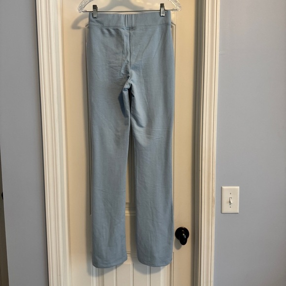 NEW Yogalicious Small Light Blue Terry Brush High Rise Flared Leg Pants Lounge - Picture 3 of 11